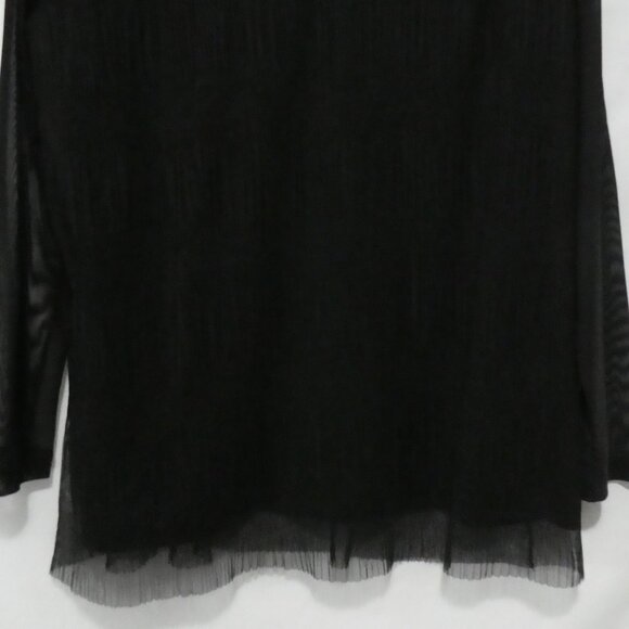 ADDITION ELLE - A | size 2X | Elegant Lined Sheer Black Blouse | Keyhole Back - Picture 13 of 14